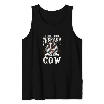 Discover Cow Therapy Cattle Farmer Agriculture Cow Tank Tops