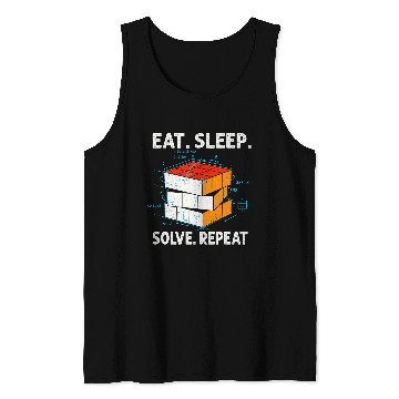 Discover Eat Sleep Solve Repeat Math Speed Cubing Genie Cube 219 Tank Tops