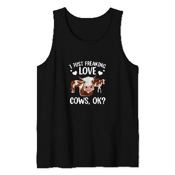 Discover Cow Lover Farmer I Just Freaking Love Cows Ok Tank Tops