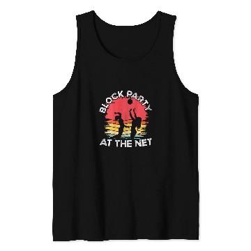Discover Block Party At The Net Backprint Volleyball Coach Tank Tops