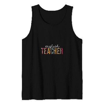 Discover English Teacher Life Leopard Educator Appreciation Tank Tops