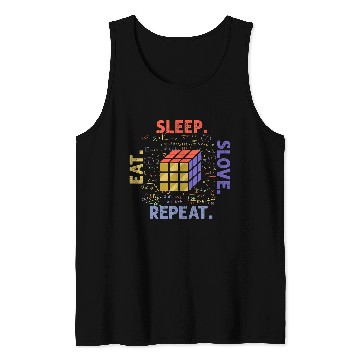 Discover Eat Sleep Solve Repeat Math Speed Cubing Genie Cube 215 Tank Tops