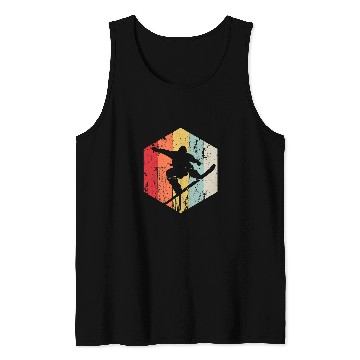 Discover Skiing Ski Snowboarding retro style snowboarder Tank Tops
