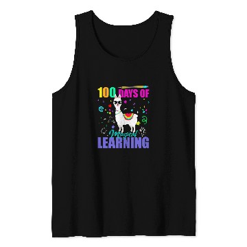 Discover 100 Days Of Magical Learning Llama Funny Teacher Student Tank Tops