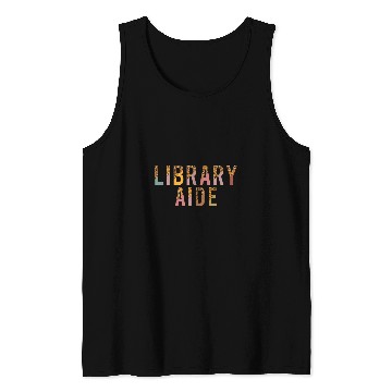 Discover Library Aide Leopard Print Funny School Library Secretary Tank Tops
