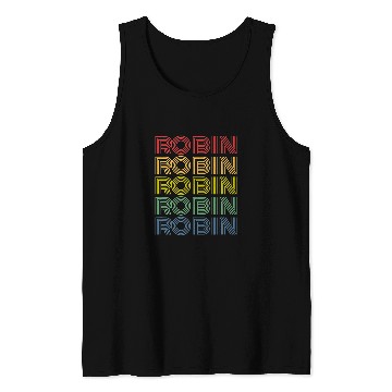 Discover Robin Wordmark Pattern Personalized Name Retro Tank Tops