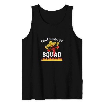 Discover Chili Cook Off Squad Chili Contest Red Pepper Flames Tank Tops