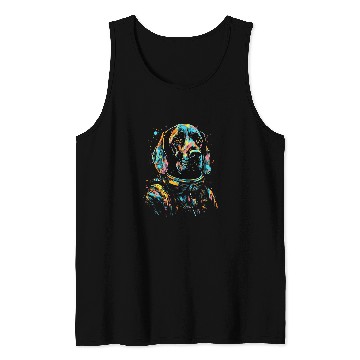 Discover German Shorthaired Pointer Astronaut Dog in Space Fun Black Tank Tops