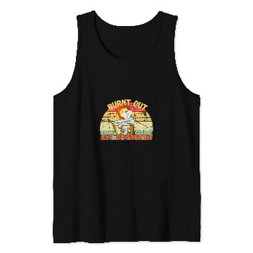 Discover Burnt Out But Optimistic Camping Campfire Drinking Team Tank Tops