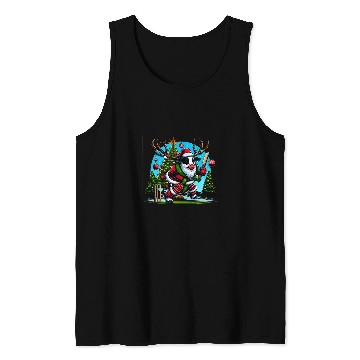 Discover Funny Cow Play Cricket Reindeer Christmas Tank Tops