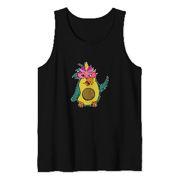 Discover Mardi Gras Avocado Bird Parrot Tank Tops