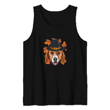 Discover Fall American Foxhound Pilgrim Thanksgiving Tank Tops