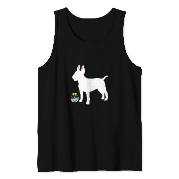 Discover Bull Terrier Easter Bunny Dog Silhouette Tank Tops