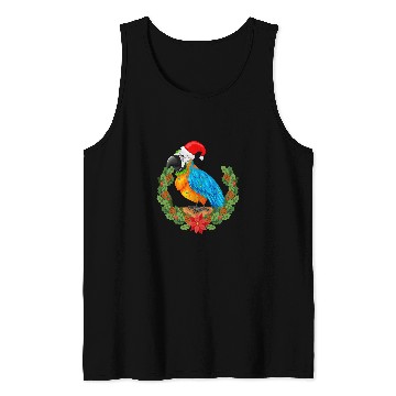 Discover Mistletoe Tropical Parrot Hawaiian Summer Christmas In July Tank Tops
