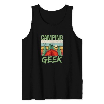 Discover Camping Geek Camper Camp Campsite Campfire Tank Tops