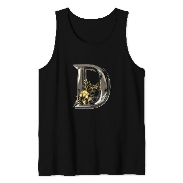 Discover Initial Letter D Monogram with Flowers and Butterfly Tank Tops