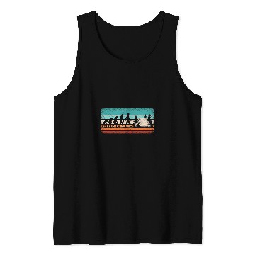 Discover Funny Camping Evolution Retro Camper Hiking Camp Tank Tops
