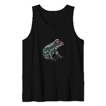 Discover Frog Native American Indian Style Art Pacific Northwest Tank Tops