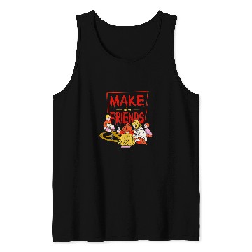 Discover Funny Pentagram Scary Horror Art Make New Friends Tank Tops