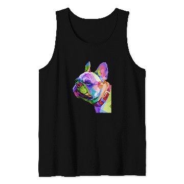 Discover Frenchie French Bulldog Pop Art Portrait Bouledogue Tank Tops
