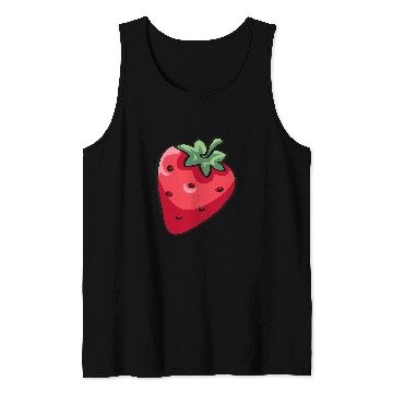 Discover Fun whimsical now pop art strawberry Tank Tops