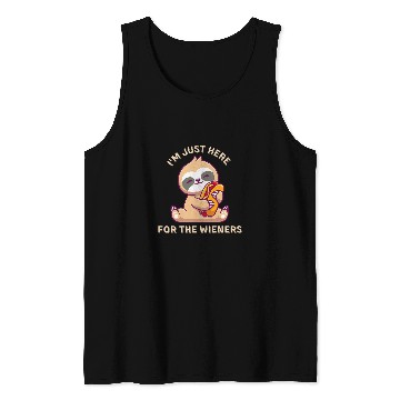 Discover Funny hotdog Im just here for the wieners cute sloth Tank Tops