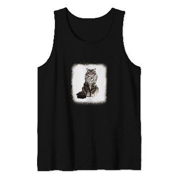 Discover Cat Daddy Mommy Boy Girl Funny Leopard Bleached Tank Tops