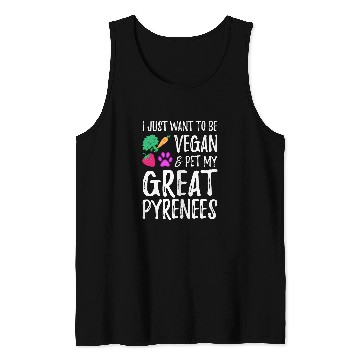Discover Great Pyrenees Dog Mom Vegan Funny Vegetarian T Tank Tops