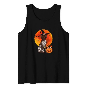 Discover Halloween German Shorthaired Pointer Jack O Lantern Pumpkin Tank Tops