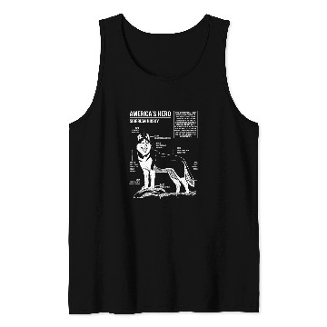 Discover Dog Husky schematic Tank Tops