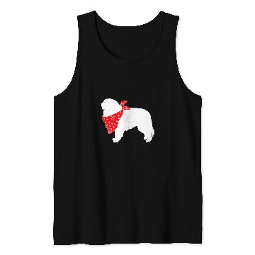 Discover Great Pyrenees Dog Wearing Red Bandana Tank Tops