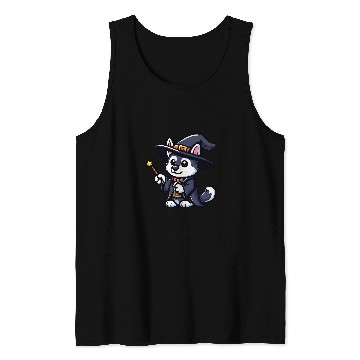 Discover Husky Wizard Funny Dog Magic Tank Tops