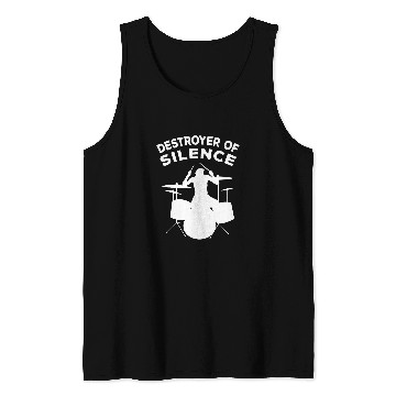 Discover Destroyer Of Silence Drum Set Drummer Practice 3 Tank Tops
