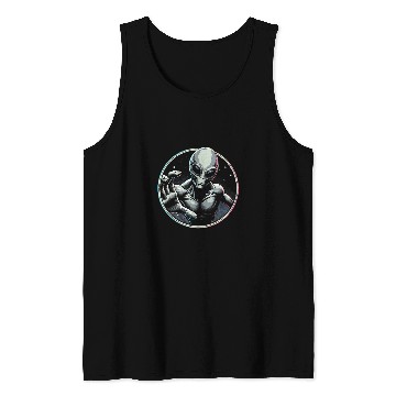 Discover Gray Alien UFO Tank Tops