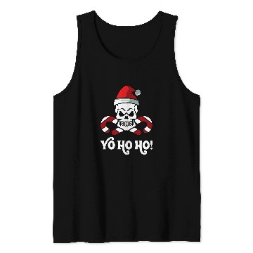 Discover Santa Pirate Christmas Yo Ho Ho Funny Skull Candy Cane Tank Tops