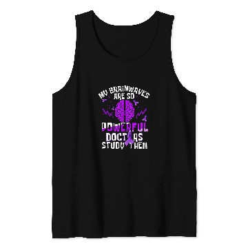 Discover Kids Epilepsy Awareness Powerful Brainwaves Purple Tank Tops