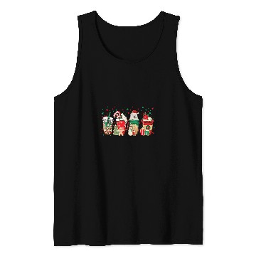 Discover Dog Samoyed Christmas Coffee Red Peppermint Latte Iced Samoyed Tank Tops