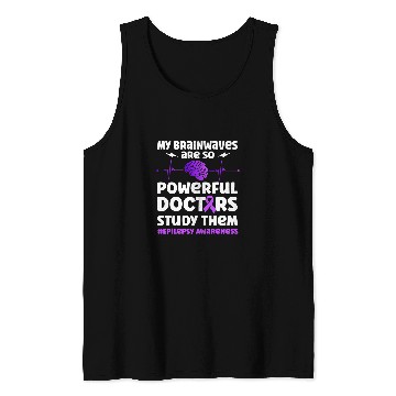 Discover Kids Epilepsy Awareness Brainwaves Purple Tank Tops