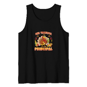 Discover one thankful principal turkey thanksgiving grateful blessed Tank Tops