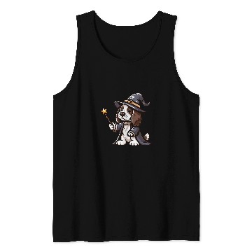 Discover English Springer Spaniel Wizard Funny Dog Magic Tank Tops