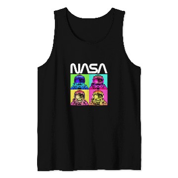 Discover Lacrosse Gift NASA Astronaut Pop Art Worm Logo Tank Tops