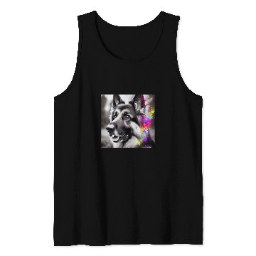 Discover Colorful Gaze German Shepherd Charm 2 Tank Tops