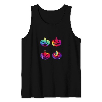Discover Cute Tie Dye Pumpkin Tank Tops