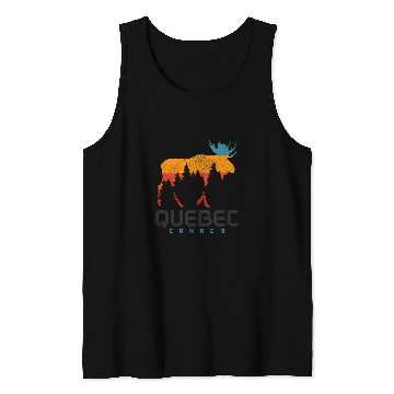Discover Quebec Canada vintages Pride Souvenir Moose Nature Tank Tops