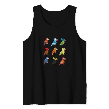 Discover Parrot Cartoon Tropical Bird Tank Tops