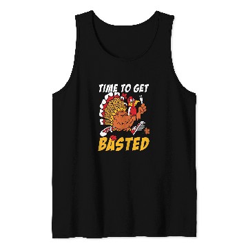 Discover Time To Get Basted Turkey Thanksgiving Autumn Fall Retro Tank Tops