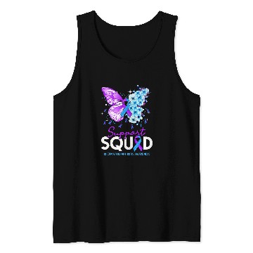 Discover Support Squad Butterfly Purple Ribbon Rheumatoid Arthritis Tank Tops