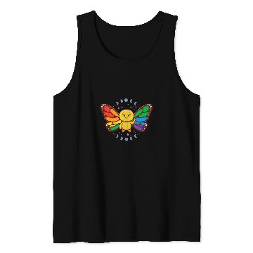 Discover LGBTQ Rainbow Flag Monarch Butterfly Pride Month Insect Tank Tops