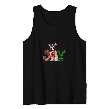 Discover Joy Christmas Lights Saint Bernard Dog Santa Hat Pajama Tank Tops