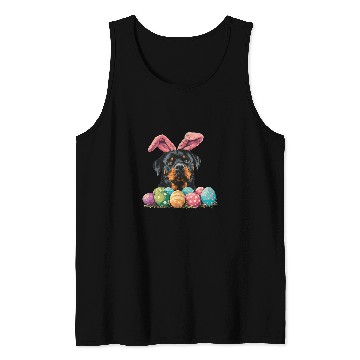 Discover Cute Rottweiler Easter Rottweiler Dog Eggs Basket Bunny Ears Tank Tops
